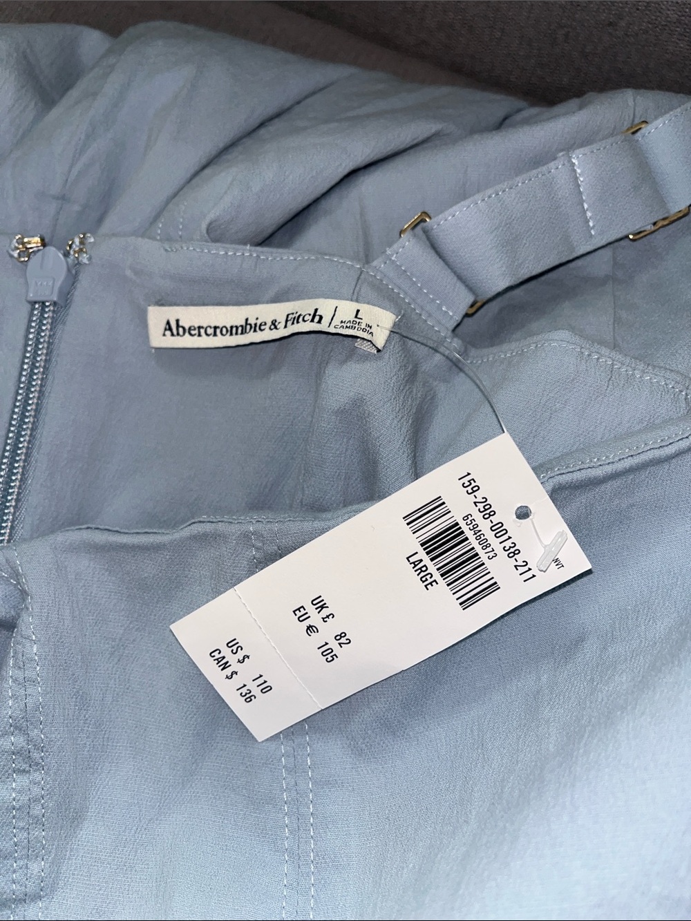 Abercrombie & Fitch Mila Dress Light Blue Square-Neck Maxi - Picture 7 of 9